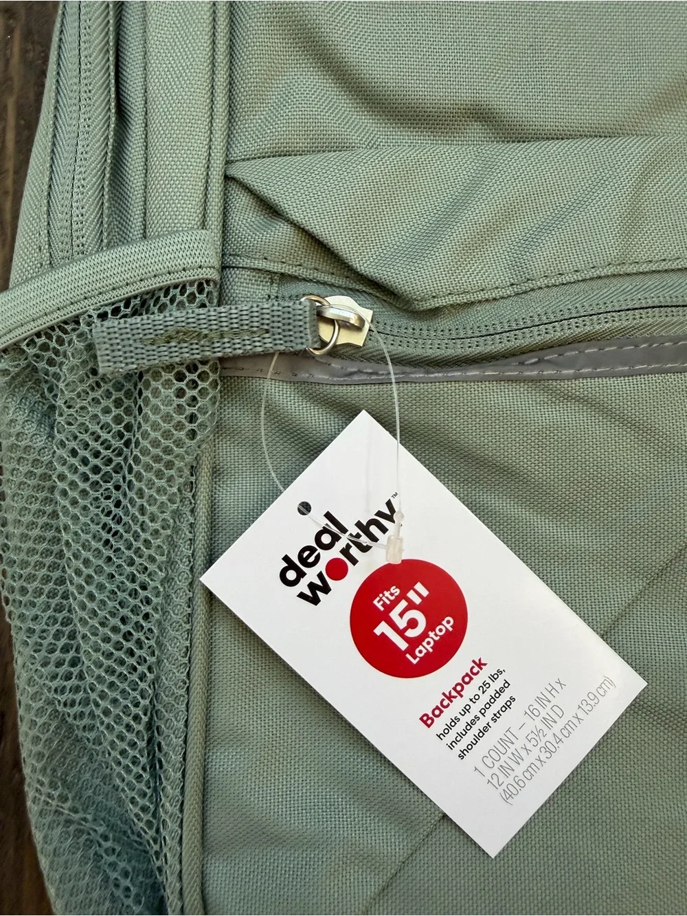 Deal Worthy Backpack Light Green Hold 15” Laptop New with tags